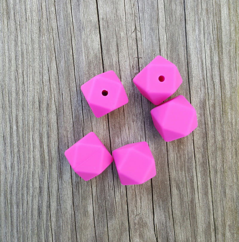 Violet Silicone Hexagon Beads