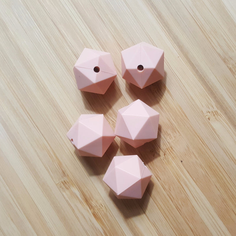 Peach Silicone Hexagon Beads