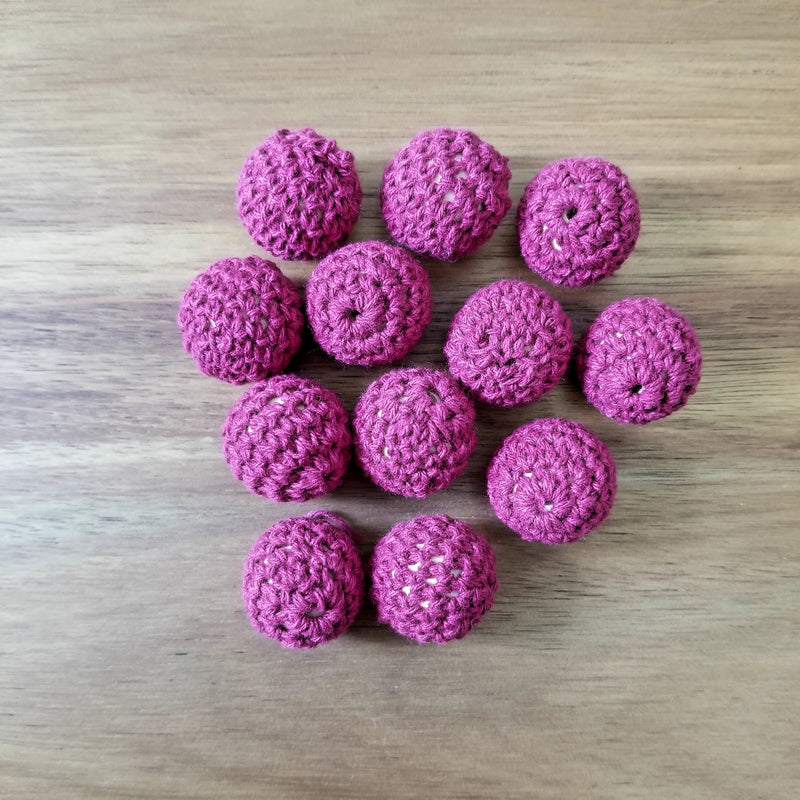 Plum Crochet Maple Beads