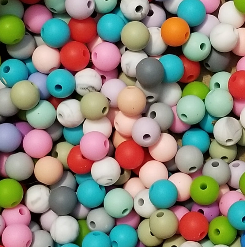 100pc Mixed 9mm Silicone Beads
