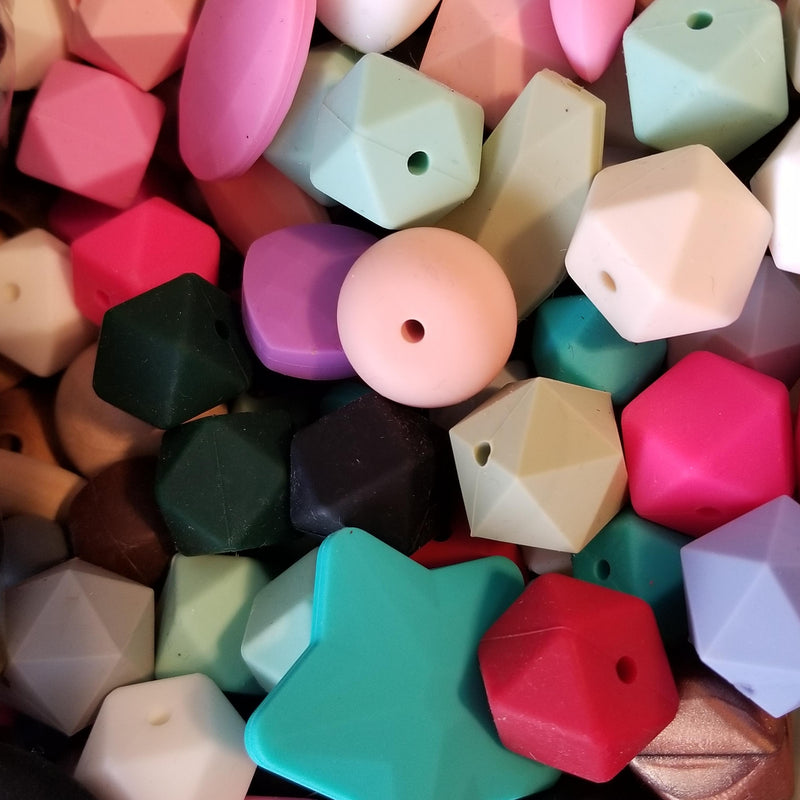 100pc Mixed Silicone Beads