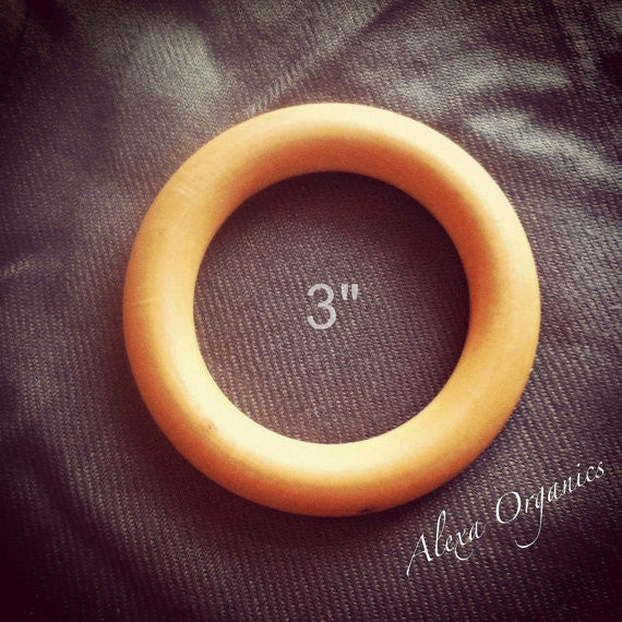 3 inch untreated nontoxic maple wood wholesale wooden teething rings bulk with organic beeswax and olive oil