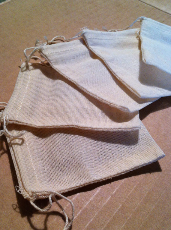 100% Organic Cotton Small Muslin Drawstring Bags – Alexa Organics