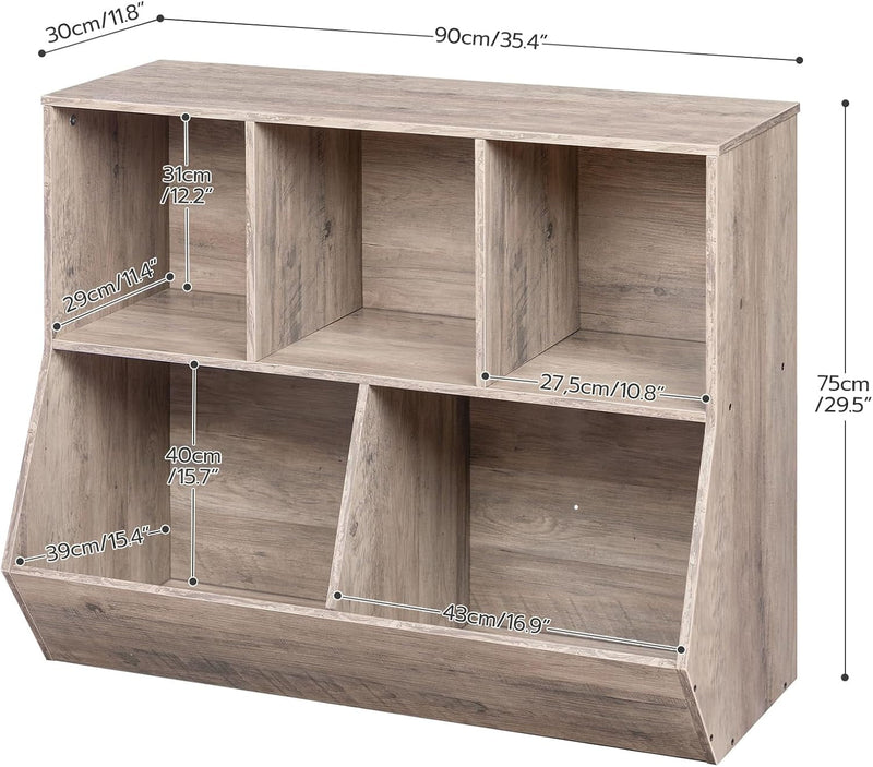 Kids Bookshelf, Bookcase Footboard, Toy Storage Cubby, Children&