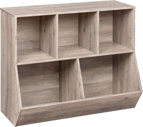 Kids Bookshelf, Bookcase Footboard, Toy Storage Cubby, Children&