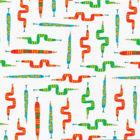 1/2 Yd - Sidewalk Snake 100% Organic Cotton Fabric