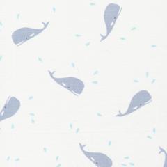 1/2 Yd - Tout Petit Whales 100% Organic Cotton Fabric