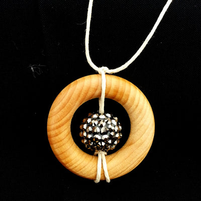 Natural Teething Necklace Organic Maple Wood Ring Hemp 