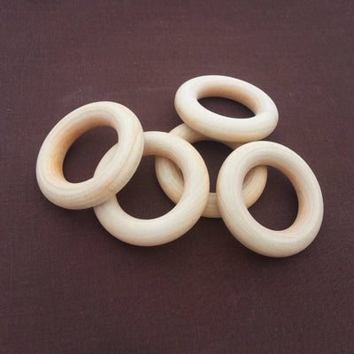 Wooden Rings Natural Beech for Craft, Unfinished Wood Ring Circle Rings for  DIY Baby Teething Toys, Baby Wooden Teether Accessories, Pendant Connector  (10 Pcs, 60 mm) 