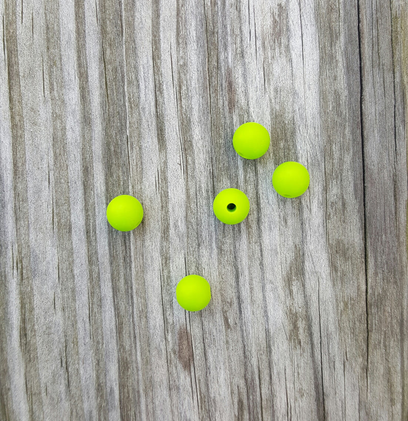 Green 9mm Round Silicone Beads