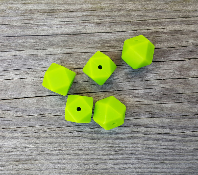 Green Silicone Hexagon Beads