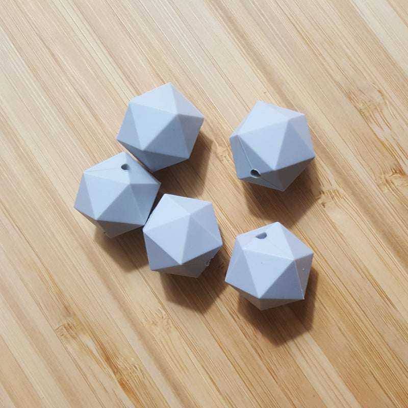 Light Gray Silicone Hexagon Beads