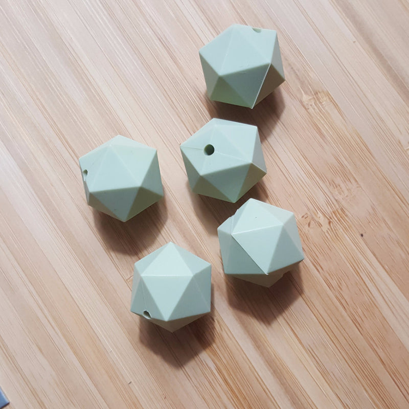 Lint Green Silicone Hexagon Beads