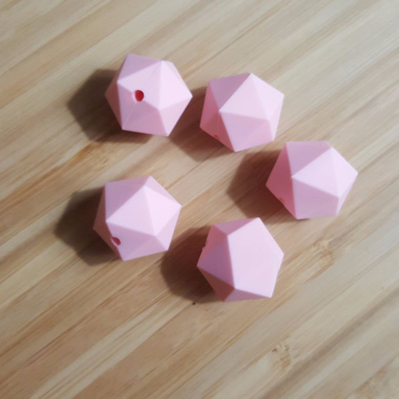Rose Quartz Silicone Hexagon Beads