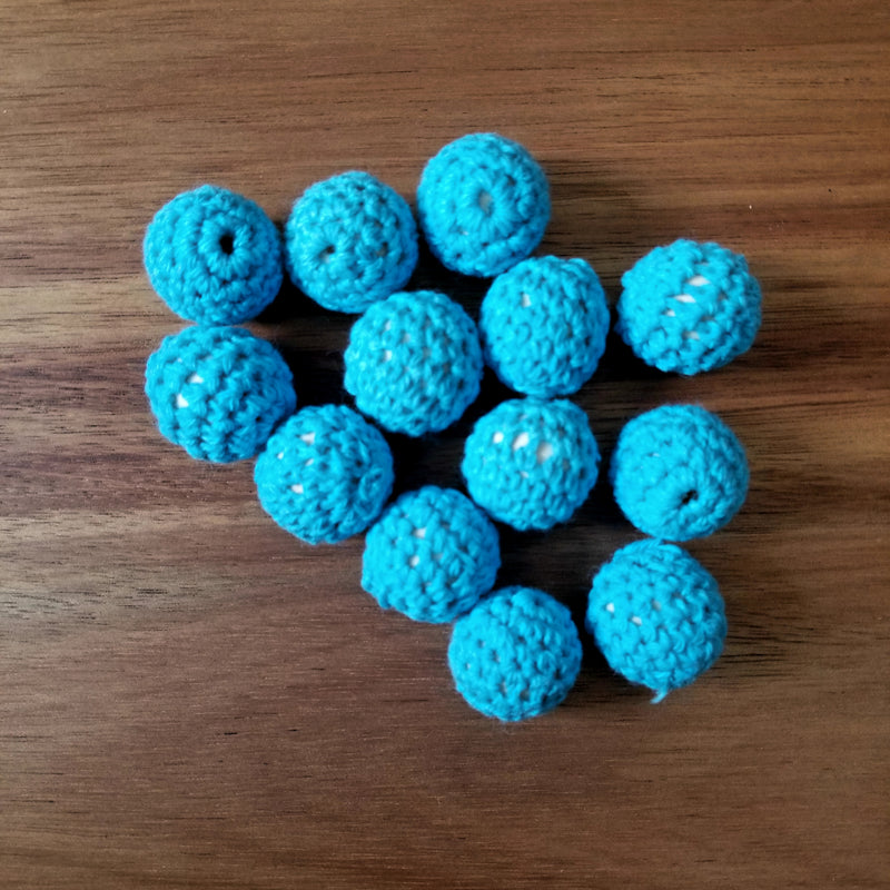 Blue Crochet Maple Beads