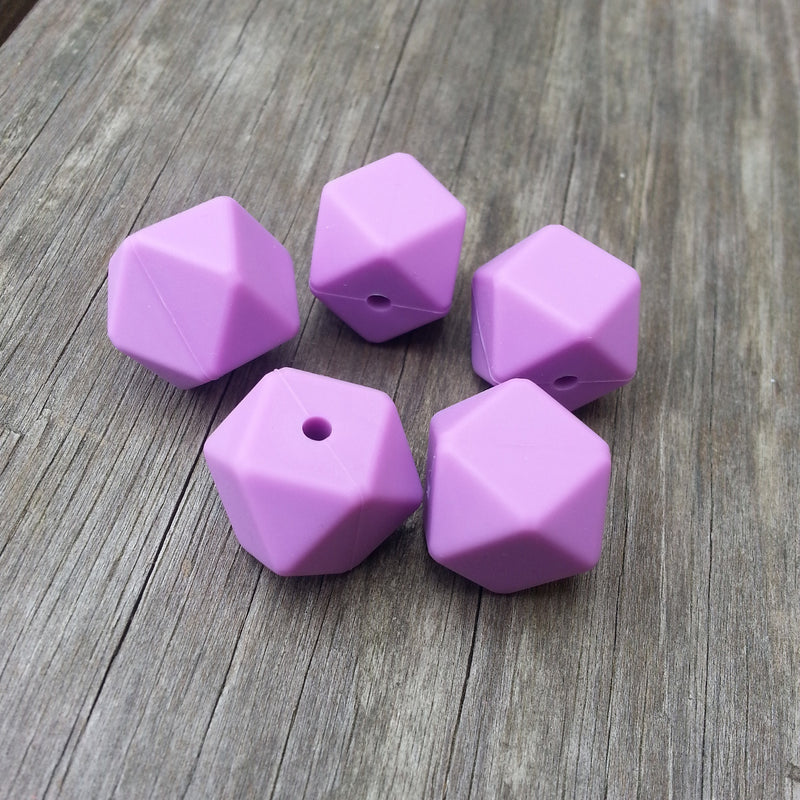 Lavender Silicone Hexagon Beads
