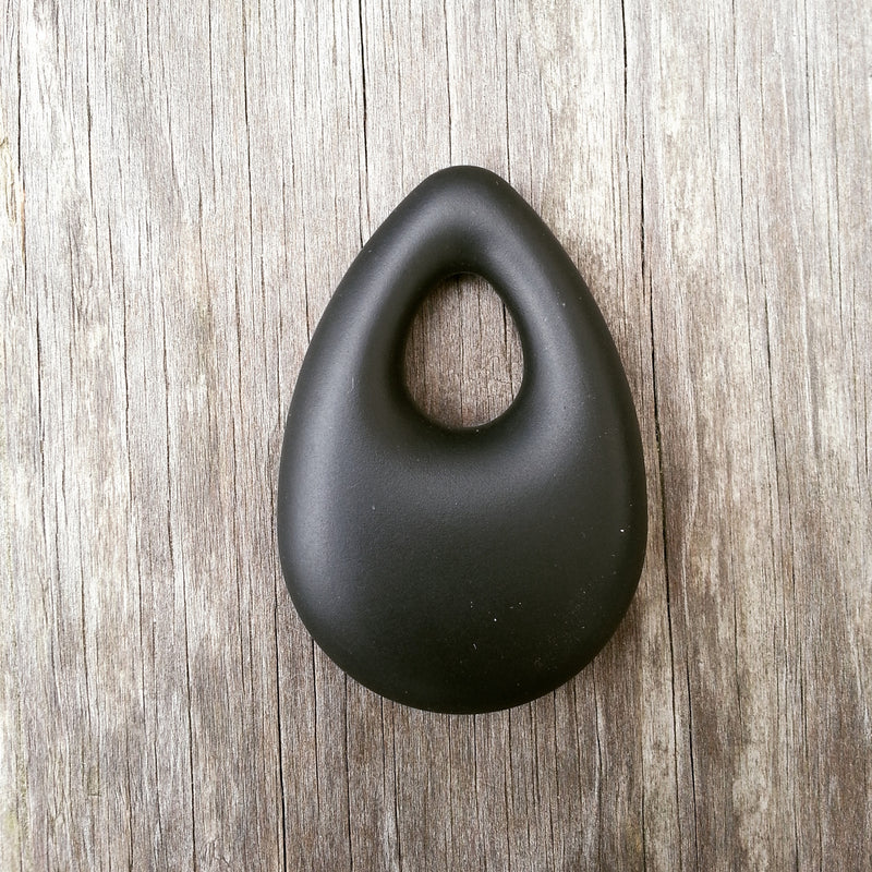 Black Silicone Teardrop Pendant