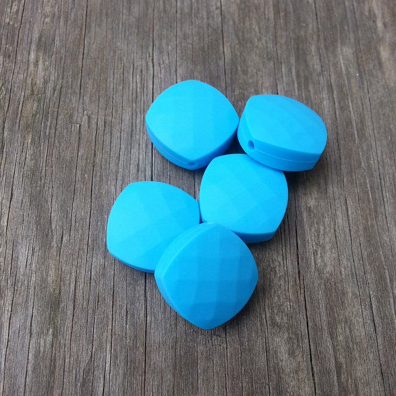 Blue Silicone Quadrate Beads