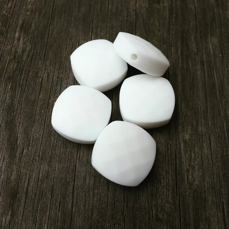 White Silicone Quadrate Beads