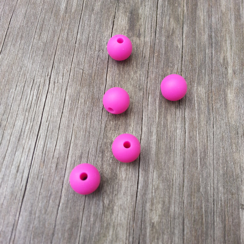 Violet 9mm Round Silicone Beads