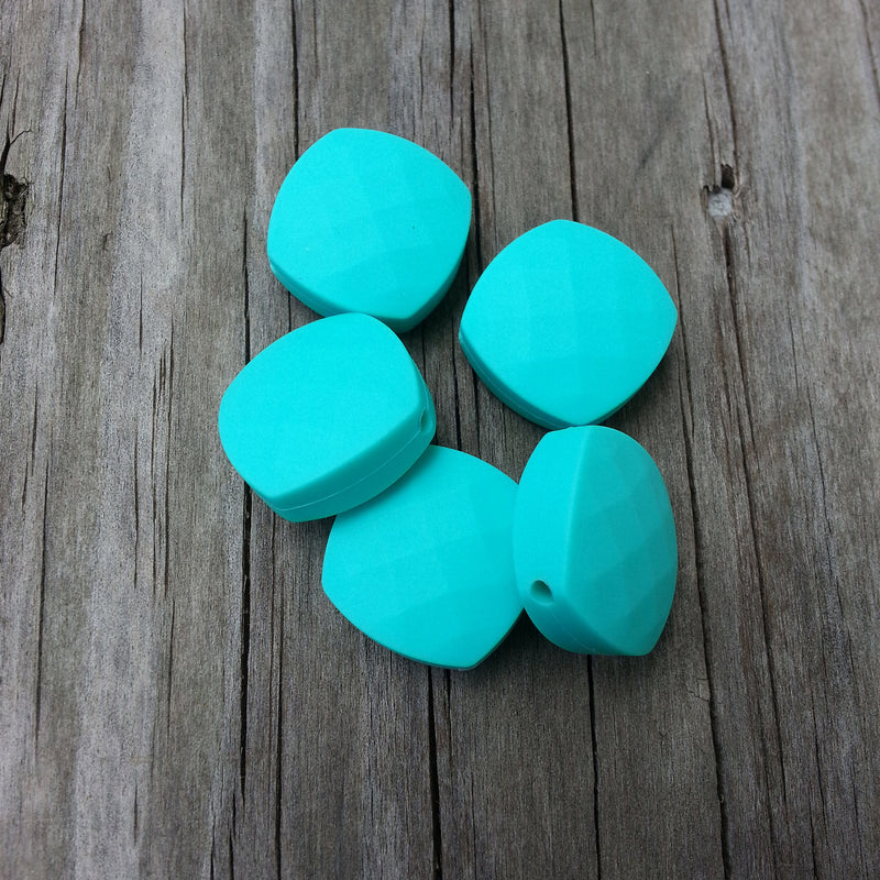 Turquoise Silicone Quadrate Beads
