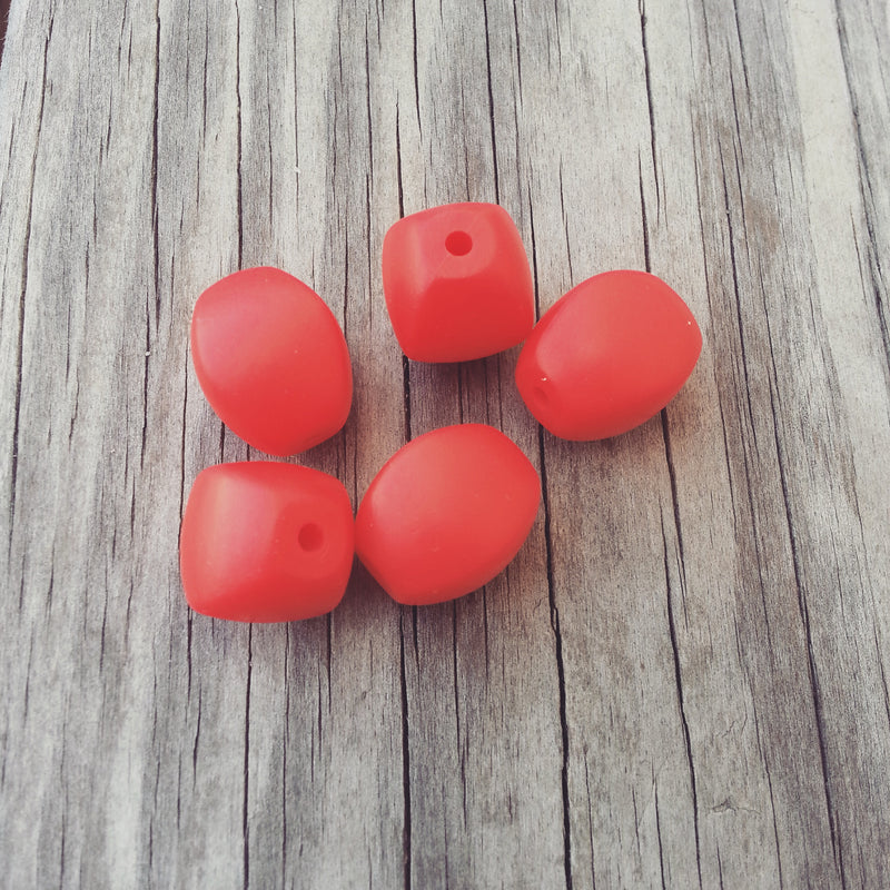 Red Silicone Olive Beads