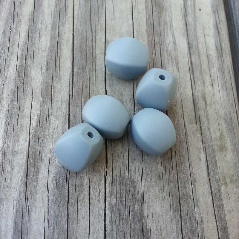 Gray Silicone Olive Beads