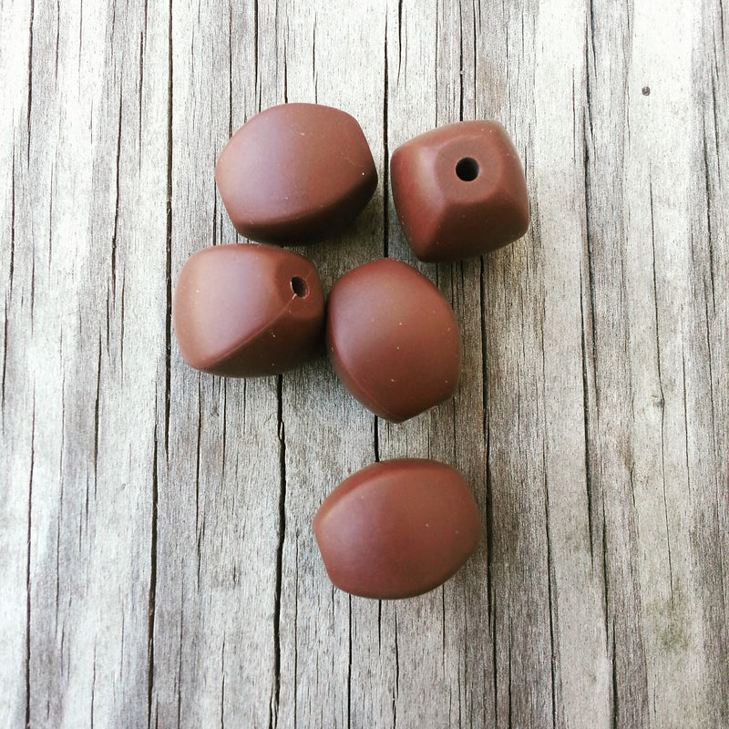 Brown Silicone Olive Beads