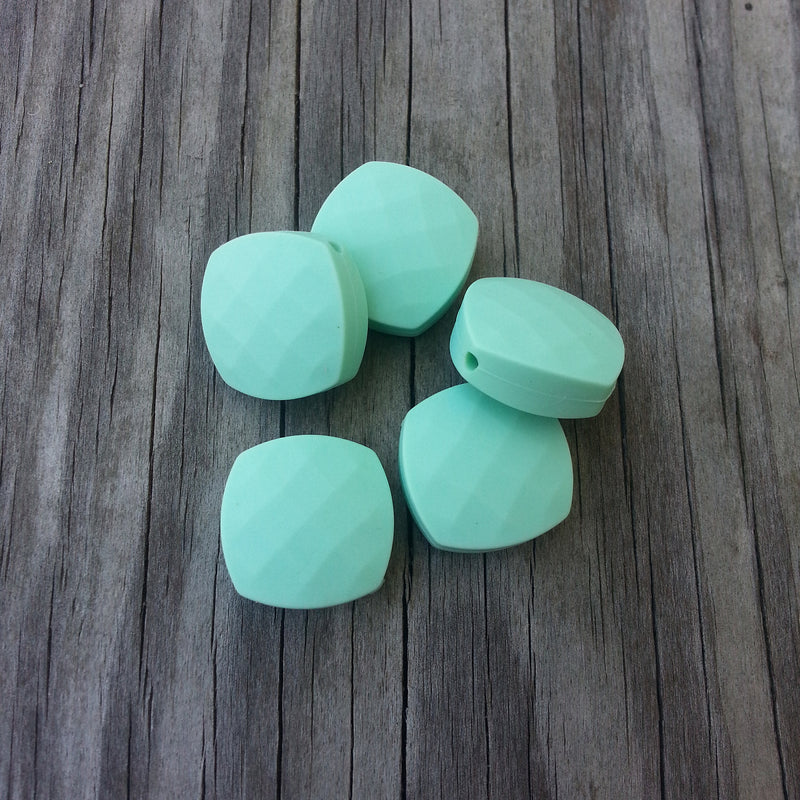 Mint Silicone Quadrate Beads