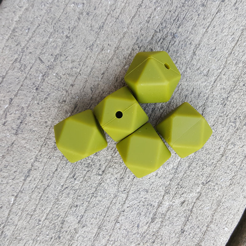 Army Green Silicone Hexagon Beads