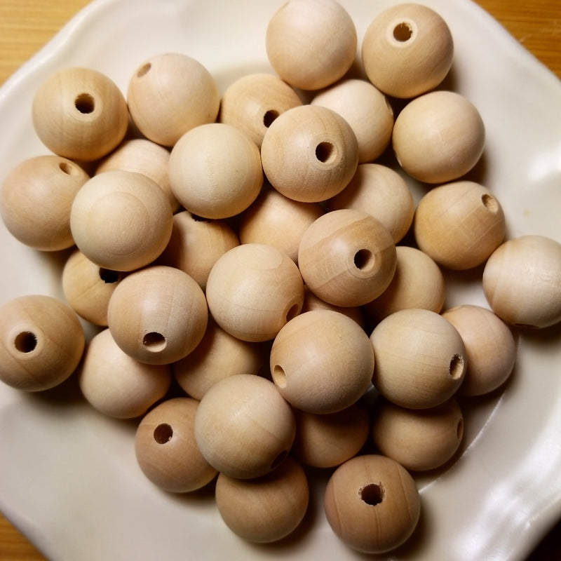 raw natural round usa maple teething beads